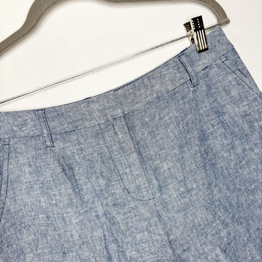 Boden Linen Cotton Blend 6" Classic Blue Short Womens Size 6 Slash Pockets - Picture 3 of 10